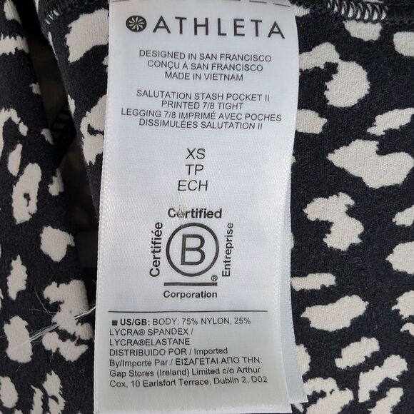 Athleta Salutation Stash Pocket II 7/8 Tight Women's XS Black Leopard Print - Picture 10 of 10